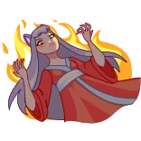 👿 고양이귀, 애니, 만화, 귀여운, 카와이, 불, 일러스트 telegram sticker