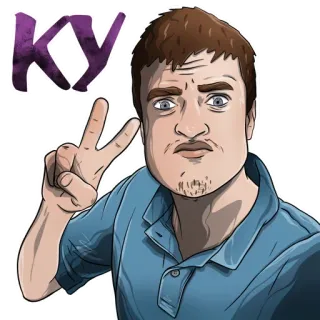 ✌ Ку Мультфильм, Персонаж, Стикер telegram sticker