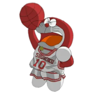 🏀 Doraemon Slam Dunk SHOHOKU 10 Doraemon, Basketball, Anime, Manga, Slam Dunk, Sport, Fanart whatsapp sticker