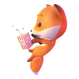 🍿 zorro, dibujos animados, palomitas, aperitivo, entretenimiento, tele whatsapp sticker