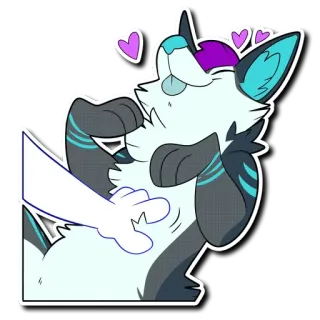 💜 furry furry, anthro, belly rub, cute, affectionate, petting, happy telegram sticker