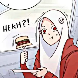🌂 HEKH?! 버거, 음식, 만화, 만화 캐릭터, 캐릭터, 일러스트 whatsapp sticker