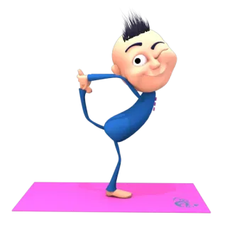 😉 Yoga, Dessin animé, Exercice, Équilibre, Souple, Pose whatsapp sticker