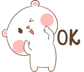 🐽 OK urso, ok, fofo, aprovação, concordo, acenar, adesivo telegram sticker