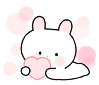 💭 兔子, 爱心, 爱, 可爱, 卡哇伊, 贴纸 telegram sticker