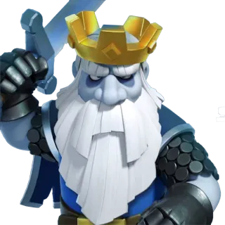😤 Ice King Clash Royale roi, glace, royal, couronne, épée, jeu whatsapp sticker
