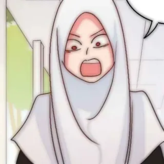 🍒 woman, hijab, muslim, anime, cartoon telegram sticker