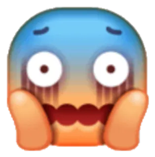 😱 Emoji, effrayé, anxieux, inquiet, choqué, peur telegram sticker