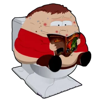 💩 Eric Cartman South Park カートマン, サウスパーク, トイレ, 読書, world of warcraft telegram sticker