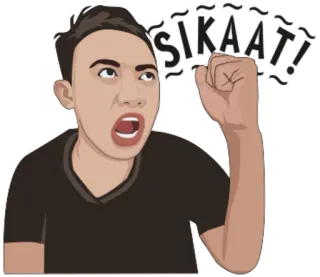 ✊ SIKAAT! giận dữ, biểu cảm, la hét, nắm đấm, tiếng Tagalog, tiếng Philippines telegram sticker