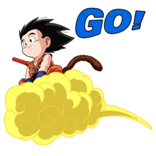 💨 Goku Dragon Ball GO! Goku, Dragon Ball, anime, manga, cloud, flying, kid telegram sticker