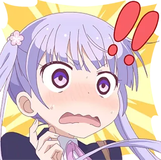 😳 Anime, Chica, impactada, sorprendida, Exclamación, Dibujos animados, Personaje telegram sticker
