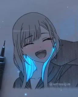 ✨ @artsuijin アニメ, アート, イラスト, 女性, イラストレーション telegram sticker