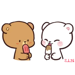 🍧 orsi, gelato, latte, moka, carino, dolce, dessert telegram sticker