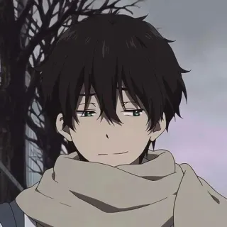 😏 Anime, Menino, Cachecol, Desenho animado, Personagem, Harém, Arte telegram sticker