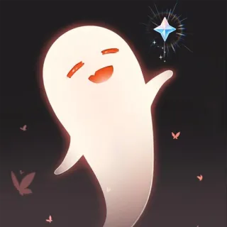 ✨ fantasma, lindo, brillo, dibujos animados telegram sticker