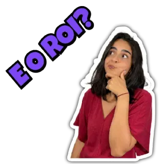 🤔 E o ROI? question, thinking, roi, woman telegram sticker