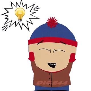💡 Stan Marsh South Park DIGE44 การ์ตูน, ตลก, สแตน มาร์ช, หลอดไฟ, ตัวละคร telegram sticker