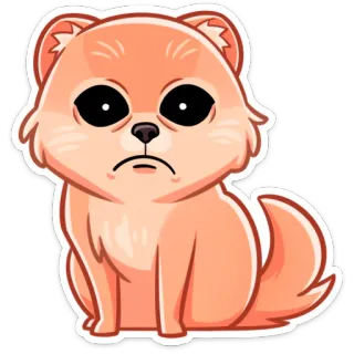 ☹️ 강아지, 슬픈, 귀여운, 동물, 강아지, 만화, 스티커 telegram sticker
