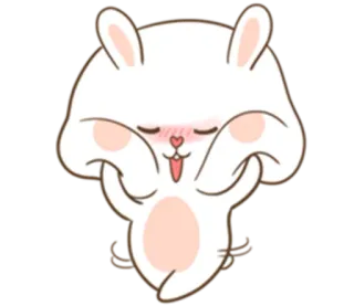 😚 bunny, rabbit, cute, kawaii, animal, cartoon telegram sticker
