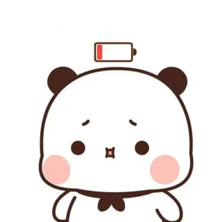 😳 Panda, Carino, Batteria scarica, Triste, Animale, Cartone animato telegram sticker