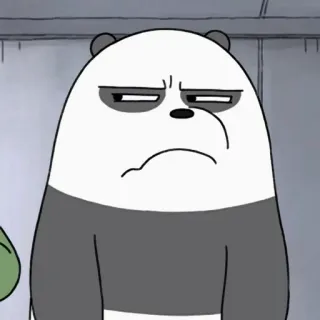 😒 Panda We Bare Bears Мультфильм, Панда, Медведь, Мы обычные медведи, Смешной, Милый whatsapp sticker