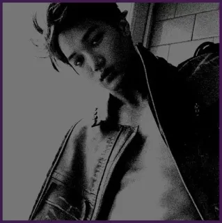 🌓 homme, torse nu, portrait, veste, monochrome, sexy, mâle whatsapp sticker