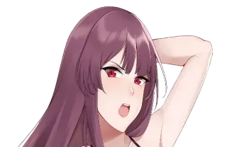 👙 anime, girl, woman, sexy, red eyes whatsapp sticker