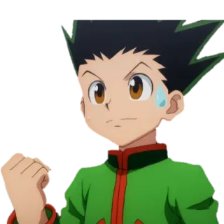 😓 Gon Freecss Hunter x Hunter anime, gon freecss, hunter x hunter, manga, sweat, character, cartoon telegram sticker