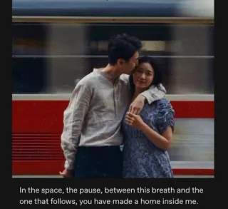 🌟 In the space, the pause, between this breath and the
one that follows, you have made a home inside me. couple, love, romance, affection, emotions, relationship telegram sticker
