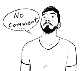 🤐 No Comment man, no comment, speech bubble, cartoon, illustration, thinking telegram sticker