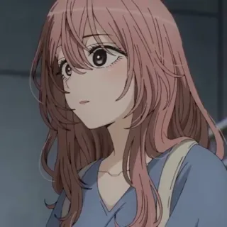❓ anime, menina, desenho animado, retrato, cabelo rosa, fofa telegram sticker