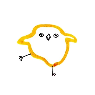 😉 птица, цыпленок, животное, милый, желтый, мультфильм, рисунок telegram sticker