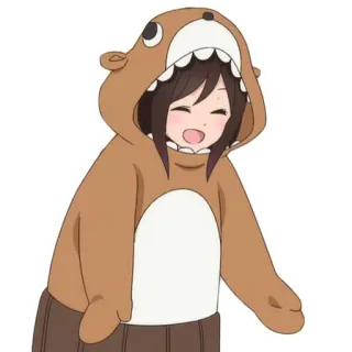 🐻 Uma Kuma Kuma Kuma Bear Anime, Ragazza, Orso, Carino, Kawaii, Kuma Kuma Kuma Bear telegram sticker