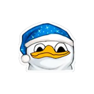🙃 アヒル, ステッカー, マンガ, 動物, 睡眠, ナイトキャップ telegram sticker