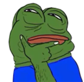 🤔 Pepe the Frog Pepe, frog, meme, Internet meme, smug, thinking telegram sticker