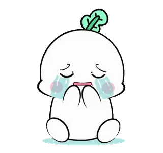 😭 chorando, triste, lágrimas, kawaii, planta, desenho animado, personagem, emocional telegram sticker