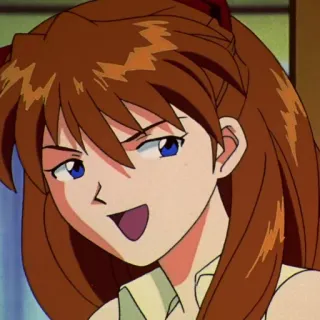 😏 Asuka Langley Sohryu Neon Genesis Evangelion anime, girl, smile, character, Asuka, Evangelion telegram sticker