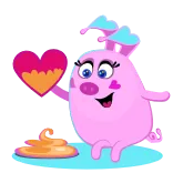 😍 豚, ハート, アニメ, かわいい, 動物 telegram sticker