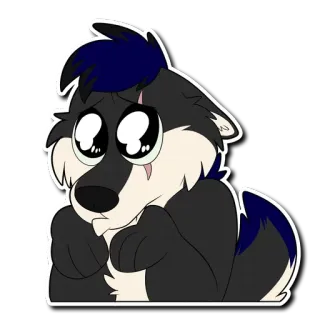 🐶 lupo, furry, cartone animato, carino, anime, triste, adesivo telegram sticker
