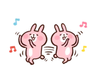 🐰 królik, słodki, taniec, kawaii, kreskówka telegram sticker