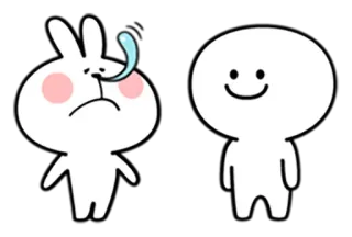 😪 漫画, 悲しい, 幸せ, ウサギ, キャラクター telegram sticker