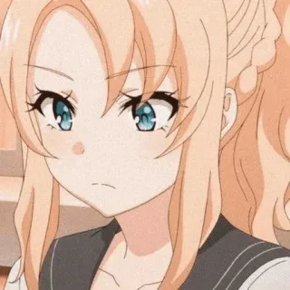 🎐 Anime, Fille, Mignon, Écolière, Blonde telegram sticker