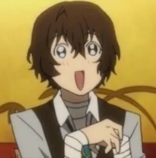 🥂 Osamu Dazai Bungo Stray Dogs Anime, Charakter, Bungo Stray Dogs, Dazai Osamu, Lächeln, Fröhlich whatsapp sticker