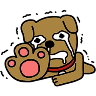 😹 chien, chiot, triste, pleurer, dessin animé, animal, animal de compagnie whatsapp sticker