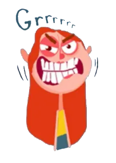 😑 Grrrrr... boos, chagrijnig, cartoon, vrouw, uitdrukking, gefrustreerd telegram sticker