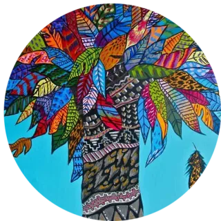 🌳 tree, colorful, leaves, nature, art, painting, illustration whatsapp sticker