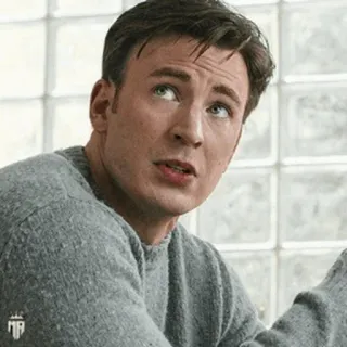 🇺🇸 Captain America Marvel 크리스 에반스, 캡틴 아메리카, 마블, 슈퍼히어로, 영화, 위를 보다, 남자, 배우 telegram sticker