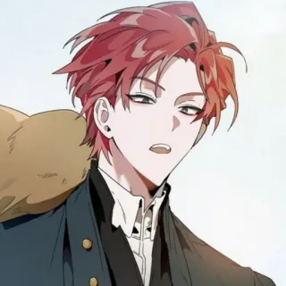 🌑 anime, manga, red hair, character, portrait, man telegram sticker