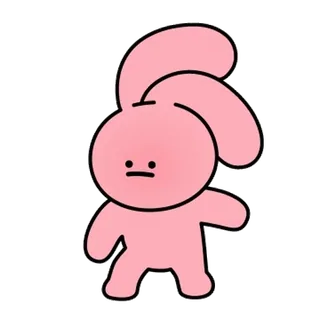 😑 kelinci, merah muda, kartun, lucu, stiker, karakter, hewan telegram sticker